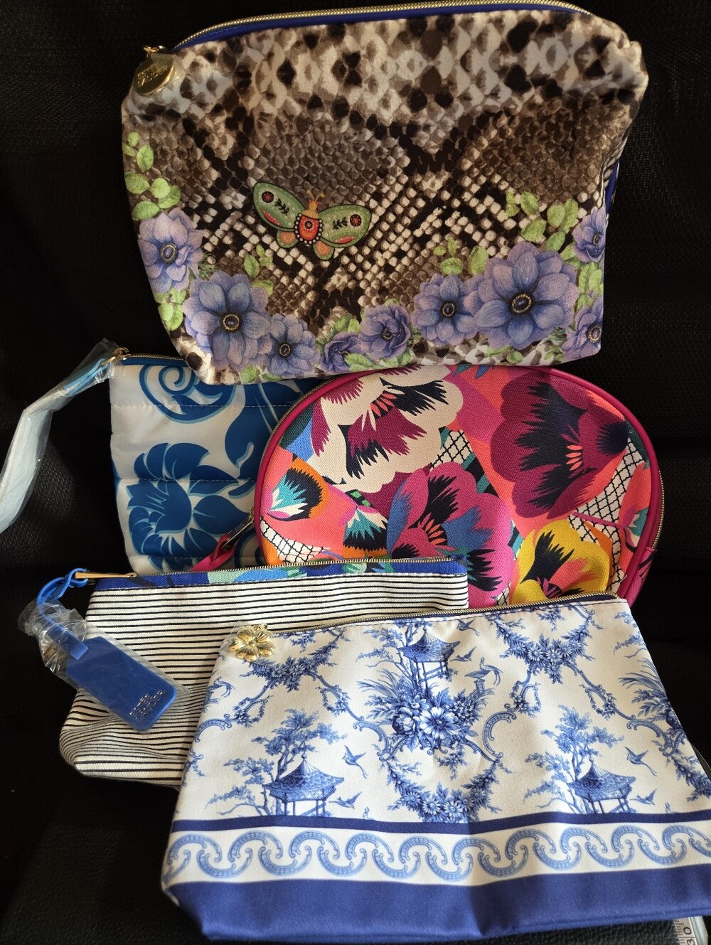 Estee Lauder Assorted Floral & Patterned Cosmetic Pouches - New